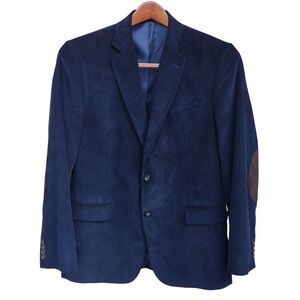 Stafford Men's Navy Corduroy Blazer Size 44 Classic Formal Jacket
